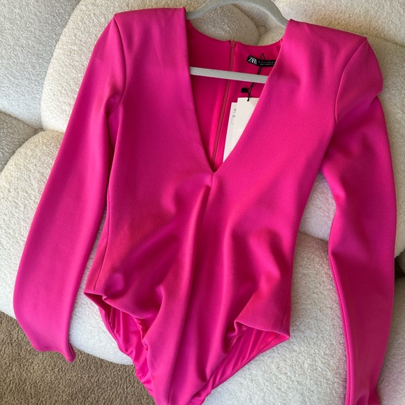NWT ZARA pink bodysuit size Small - Picture 5 of 7
